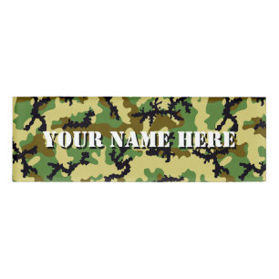 Woodland camouflage name tag