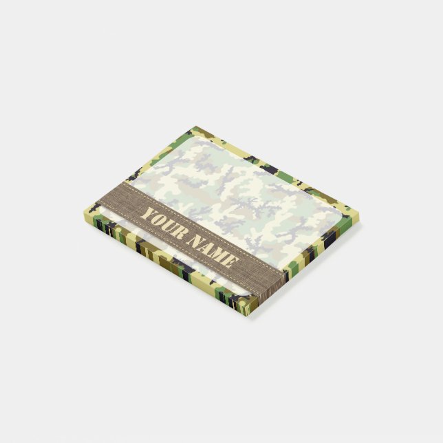 Woodland camouflage post-it notes (Angled)