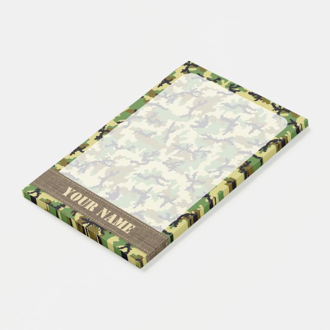 Woodland camouflage post-it notes (Angled)