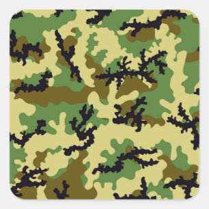 Woodland camouflage square sticker