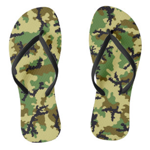Woodland camouflage thongs