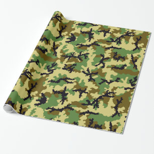 Woodland camouflage wrapping paper