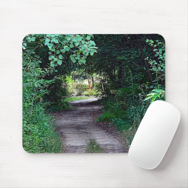 Woodland Canopy Over a Dirt Path Mouse Pad (With Mouse)