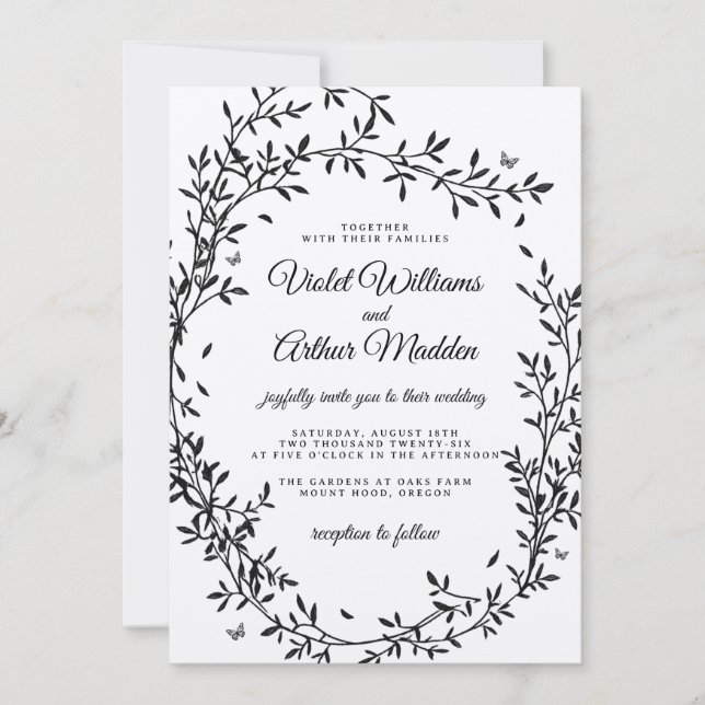 Woodland Charm Wedding Invitation (Front)