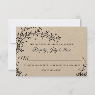 Woodland Charm Wedding RSVP Invitation