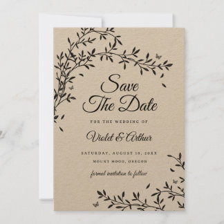 Woodland Charm Wedding Save The Date Invitation