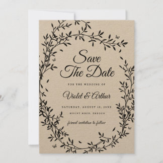 Woodland Charm Wedding Save The Date Invitation