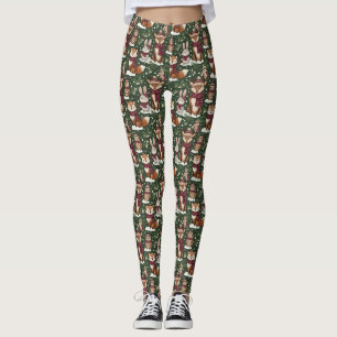 Woodland Christmas Animals Pattern – Cute Winter 2 Leggings