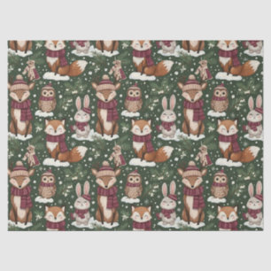Woodland Christmas Animals Pattern – Cute Winter 2 Tissue Paper