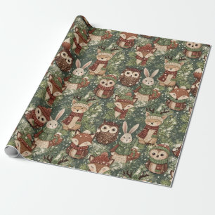 Woodland Christmas Animals Pattern – Cute Winter Wrapping Paper