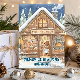 Woodland Christmas Bakery Kids Card