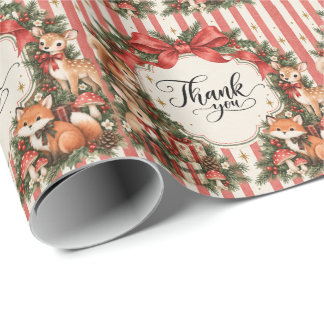 Woodland Christmas Birthday Winter ONEderland Wrapping Paper