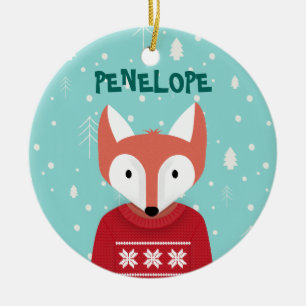 Woodland Christmas Ceramic Ornament