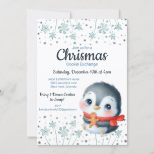 Woodland Christmas Cookie Exchange Party Invitation