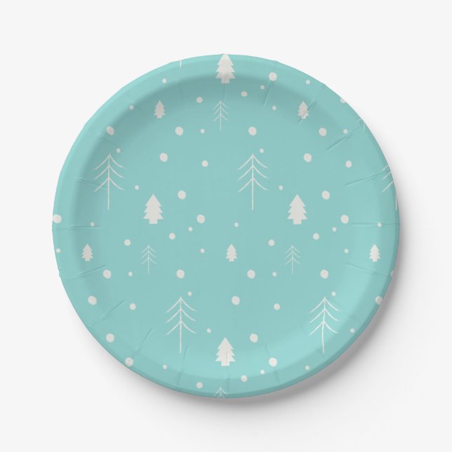 Woodland Christmas Paper Plate (Front)