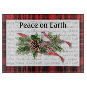 Woodland Christmas   Red Cardinal Cutting Board