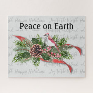 Woodland Christmas   Red Cardinal Jigsaw Puzzle