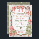Woodland Christmas Snowman Baby Shower Invitation<br><div class="desc">This invitation is for snowman baby woodland animal themed watercolor baby shower.</div>