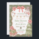 Woodland Christmas Snowman Baby Shower Invitation<br><div class="desc">This invitation is for snowman baby woodland animal themed watercolor baby shower.</div>