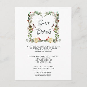 Woodland Christmas Wedding Guest Details Enclosure Card