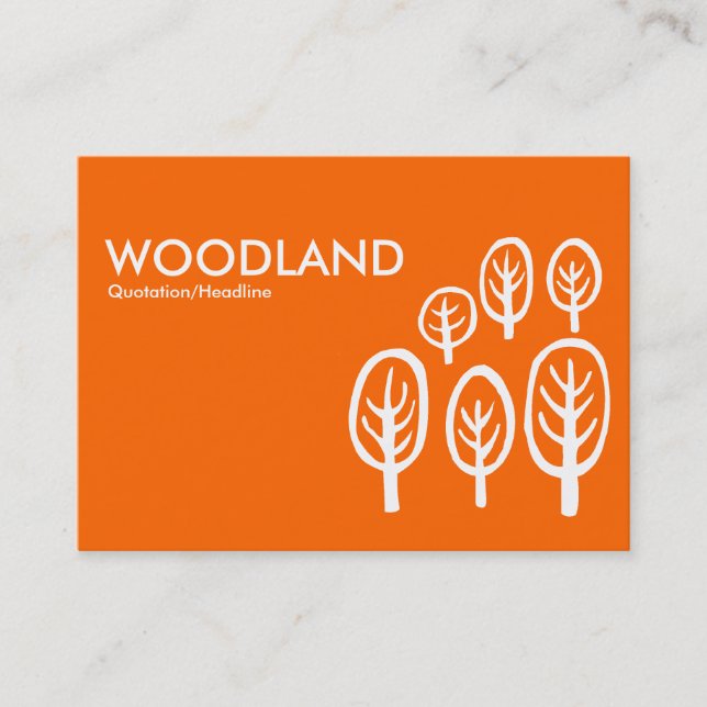 Woodland (Chubby) - White on Orange Business Card (Front)