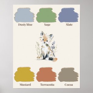 Woodland Colours Nursery Poster