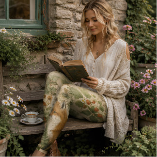 Woodland Cottagecore Fox Wild Strawberry Botanical Leggings