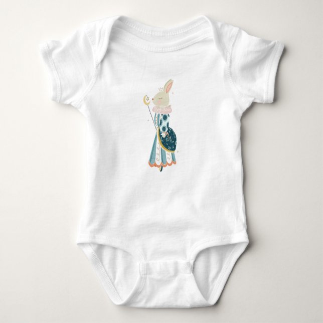 WOODLAND CREATURE- BUNNY OUTFIT BABY BODYSUIT (Front)