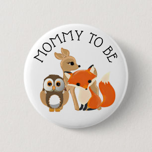 Woodland Creatures Mum to be Baby Shower Button