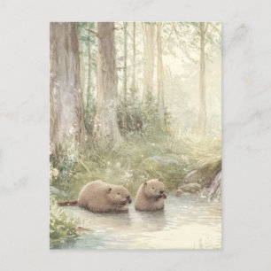 Woodland Creatures Postcard