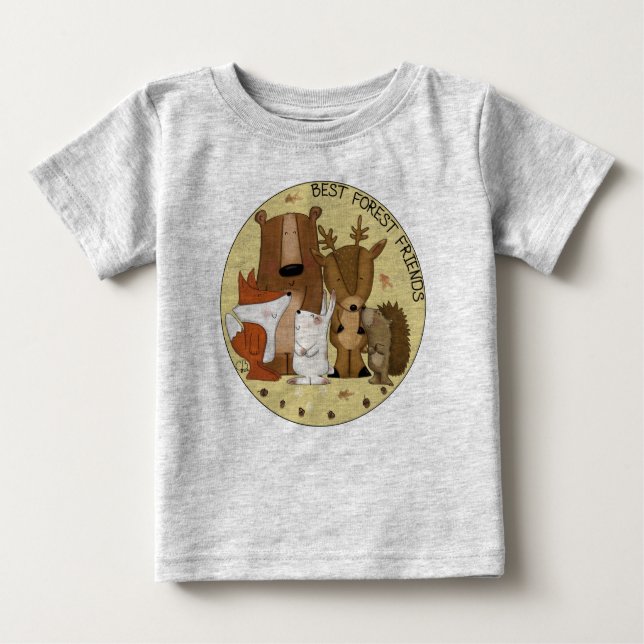 Woodland Crew-Best Forest Friends/ Individual Baby T-Shirt (Front)