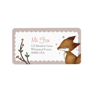 Woodland Critters - Fox Address Labels - Pink