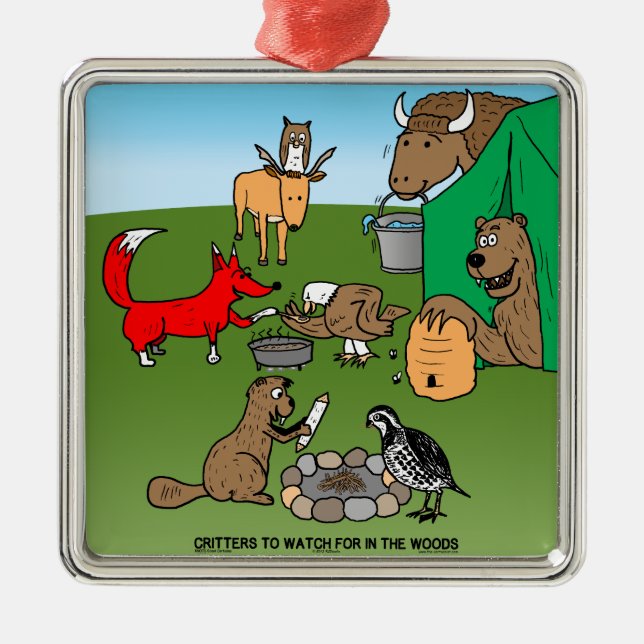 Woodland Critters Metal Tree Decoration (Front)