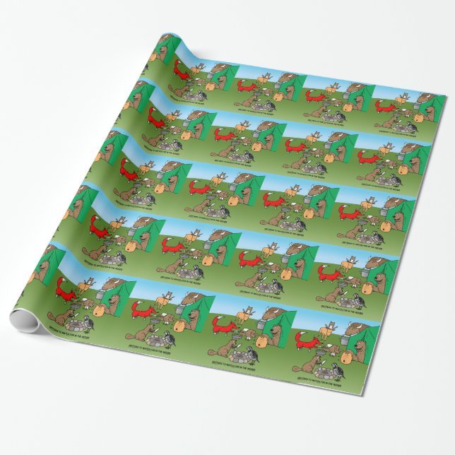 Woodland Critters Wrapping Paper (Unrolled)
