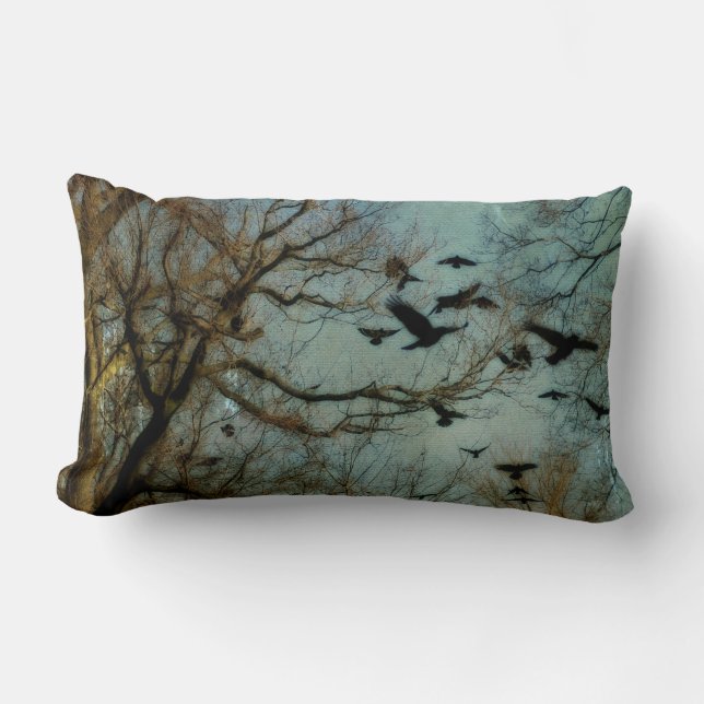 Woodland Crows Lumbar Cushion (Front)