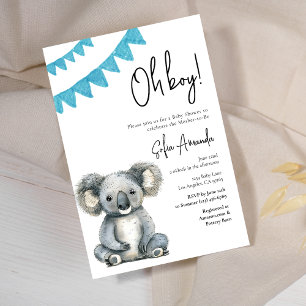 Woodland Cute Animal Koala Baby Shower Invitation