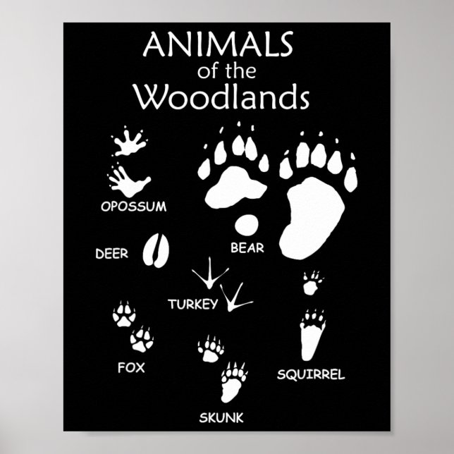 Woodland Cute Animal Paw Print  (Front)