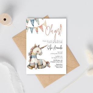 Woodland Cute Animal Unicorn Baby Shower Invitation