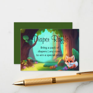 Woodland Cute baby fox baby shower Enclosure Card