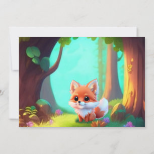 Woodland Cute baby fox, Invitation