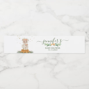 Woodland Cute Chic Sheep Water Bottle Label