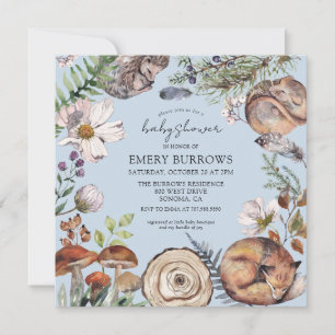 Woodland Cute Forest Animals BoyBaby Shower Invitation