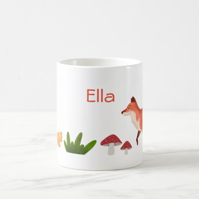 Woodland Cute Kids Personalized Fox Mug (Center)