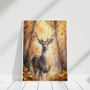 Woodland Deer Autumn – Nature-Inspired Wall Art