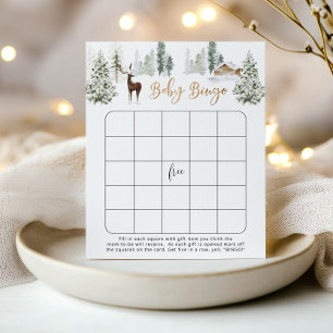 Woodland deer baby bingo game