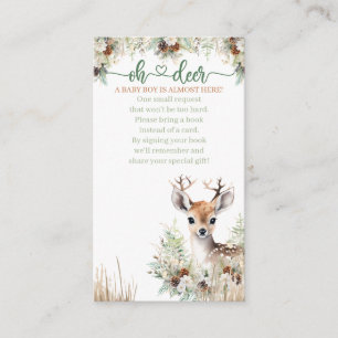 Woodland Deer Baby Shower Boy, Books For Baby Enclosure Card