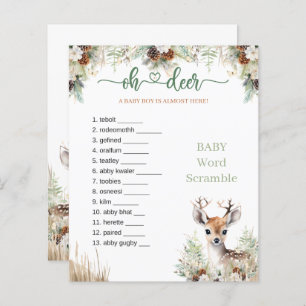 Woodland Deer Baby Shower Boy Game