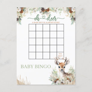 Woodland Deer Baby Shower Boy Game Postcard