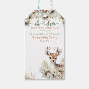 Woodland Deer Baby Shower Boy Gift Tags