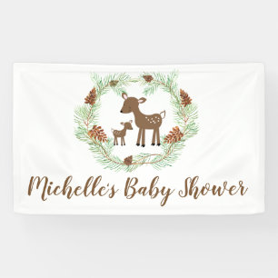 Woodland Deer Baby Shower Custom Indoor Banner